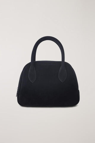 SUEDE BOSTON TOTE BAG BLACK