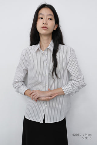 ESSENTIAL SLIM STRIPED SHIRT GREY STRIPE