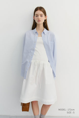 UNISEX CLASSIC STRIPED BD OVERSHIRT BLUE