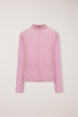ESSENTIAL ROLL NECK TOP SOFT PINK