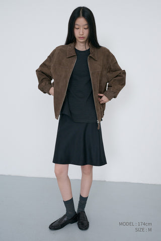 UNISEX REFINED SUEDE BLOUSON TAUPE SUEDE