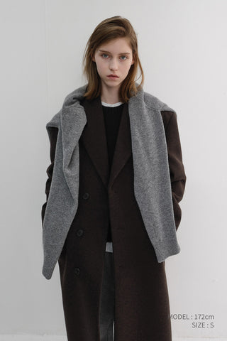 UNISEX BOXY TAILORED COAT DEEP BROWN