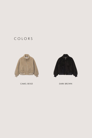 UNISEX BOA FLEECE BLOUSON CAMEL BEIGE