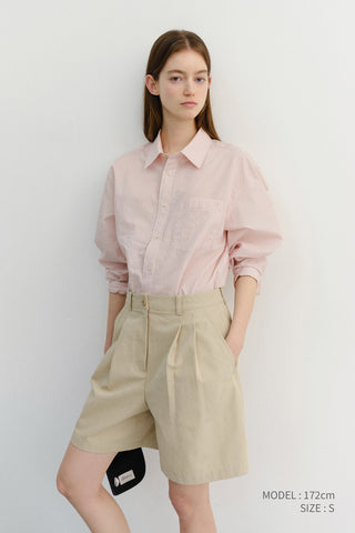 UNISEX SUMMER BREEZE STRIPED OVERSHIRT SOFT PINK