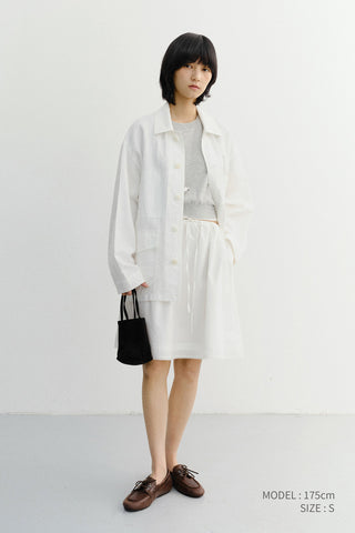 LACED MIDI FULL SKIRT WHITE