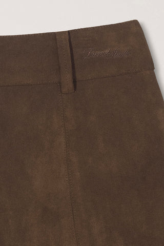 ALTER-SUEDE MINI SKIRT DEEP BROWN