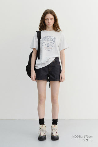UNISEX CUPID ARCH LOGO T-SHIRT LIGHT MELANGE GREY