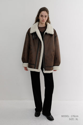 UNISEX B-3 SHEARLING JACKET DARK BROWN