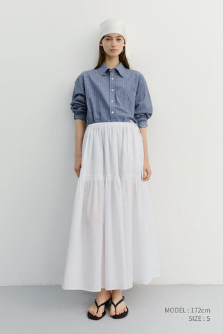 TIERED MAXI SKIRT WHITE