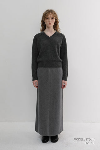 FLEECE MAXI SKIRT CHARCOAL GREY