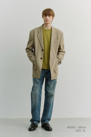 UNISEX BUTTONED CREWNECK SWEATER OLIVE