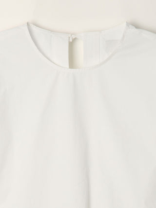 RIBBONED BACK SLIT BLOUSE WHITE