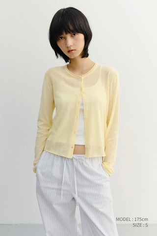 SUMMER ESSENTIAL CREWNECK CARDIGAN BUTTER
