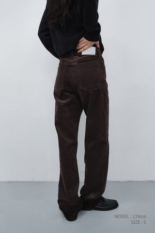 ESSENTIAL STRAIGHT CORDUROY JEANS DEEP BROWN