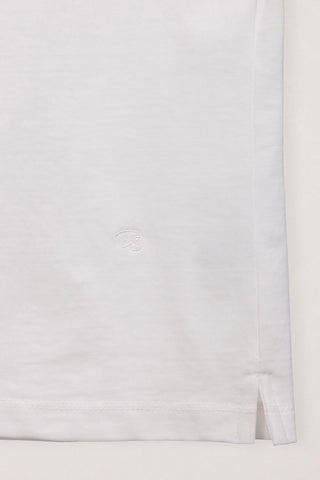 CROPPED SLIM COLLARED T-SHIRT WHITE