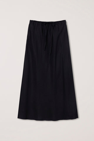 LINEN MAXI SKIRT BLACK