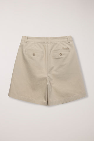 DOUBLE PLEATED BERMUDA SHORTS BEIGE