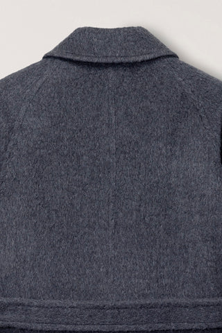 BELTED HALF COAT CHARCOAL GREY