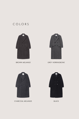 UNISEX LOOSE DOUBLE-BREASTED COAT BLACK