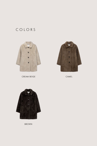 FLUFFY FUR JACKET BROWN