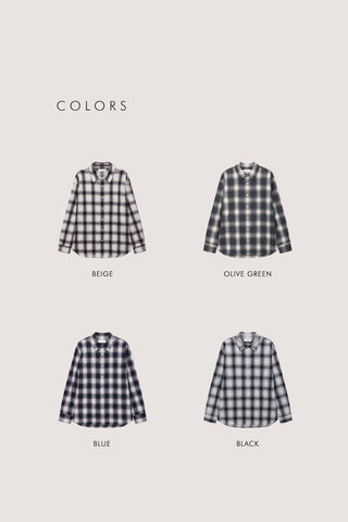 UNISEX WINTER FLANNEL CHECKED SHIRT BEIGE