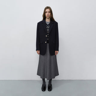 FLUID LONG SKIRT MELANGE GREY