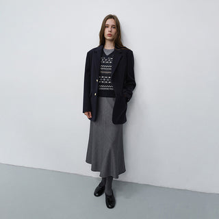 FLUID LONG SKIRT MELANGE GREY