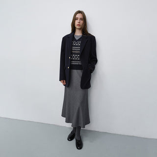 FLUID LONG SKIRT MELANGE GREY