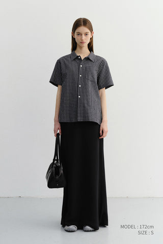 UNISEX CHECKED PAJAMA SHIRT BLACK CHECK - Dunst