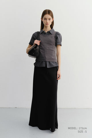 UNISEX CHECKED PAJAMA SHIRT BLACK CHECK - Dunst