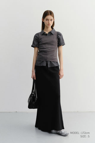 UNISEX CHECKED PAJAMA SHIRT BLACK CHECK - Dunst