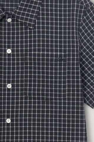 UNISEX CHECKED PAJAMA SHIRT BLACK CHECK - Dunst