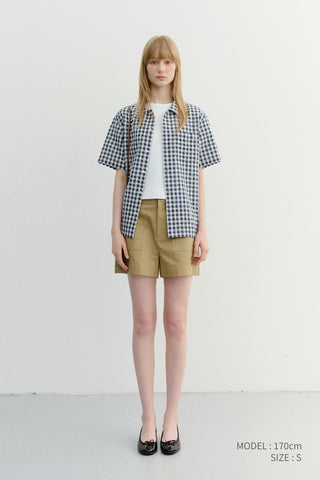 UNISEX CHECKED PAJAMA SHIRT NAVY CHECK - Dunst