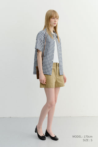 UNISEX CHECKED PAJAMA SHIRT NAVY CHECK - Dunst