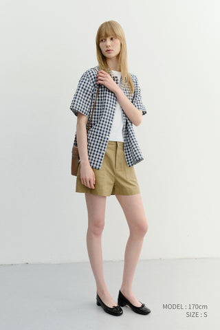 UNISEX CHECKED PAJAMA SHIRT NAVY CHECK - Dunst