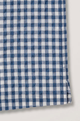 UNISEX CHECKED PAJAMA SHIRT NAVY CHECK - Dunst