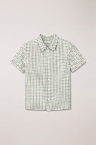 UNISEX CHECKED PAJAMA SHIRT OLIVE CHECK - Dunst