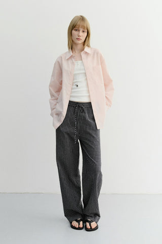 UNISEX CHECKED PAJAMA SLACKS BLACK CHECK - Dunst