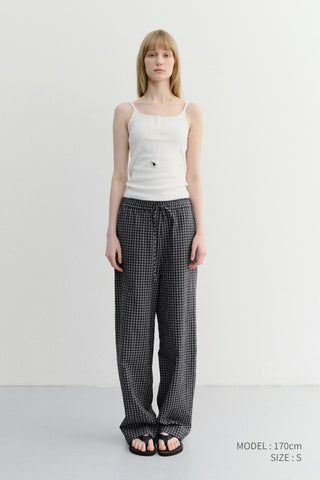 UNISEX CHECKED PAJAMA SLACKS BLACK CHECK - Dunst