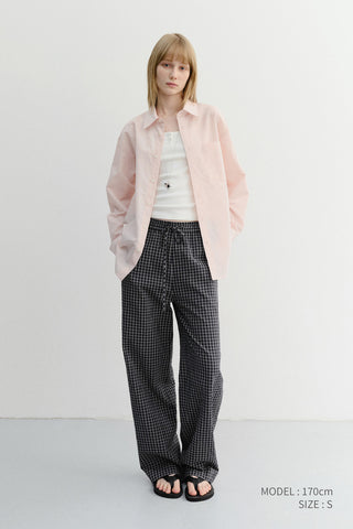 UNISEX CHECKED PAJAMA SLACKS BLACK CHECK - Dunst