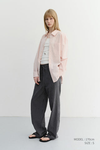 UNISEX CHECKED PAJAMA SLACKS BLACK CHECK - Dunst