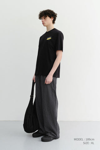 UNISEX CHECKED PAJAMA SLACKS BLACK CHECK - Dunst