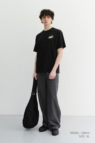 UNISEX CHECKED PAJAMA SLACKS BLACK CHECK - Dunst