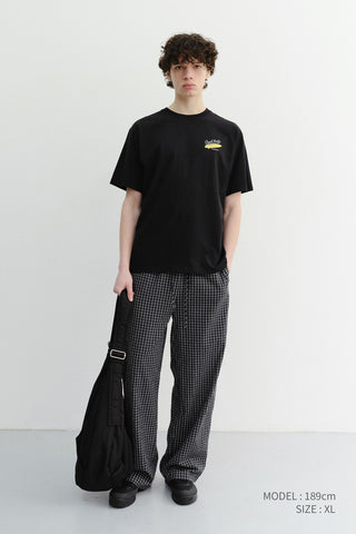 UNISEX CHECKED PAJAMA SLACKS BLACK CHECK - Dunst