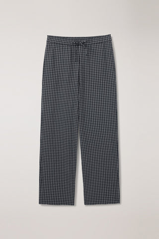 UNISEX CHECKED PAJAMA SLACKS BLACK CHECK - Dunst