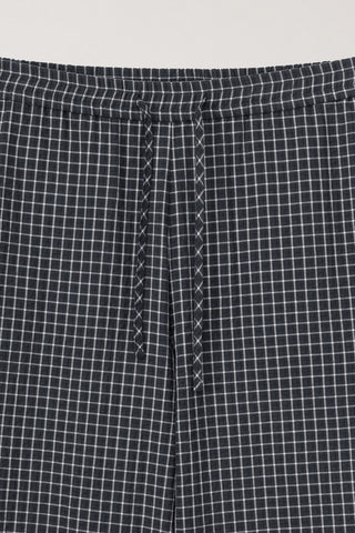 UNISEX CHECKED PAJAMA SLACKS BLACK CHECK - Dunst