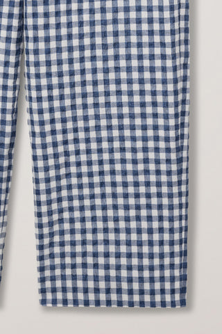 UNISEX CHECKED PAJAMA SLACKS NAVY CHECK - Dunst