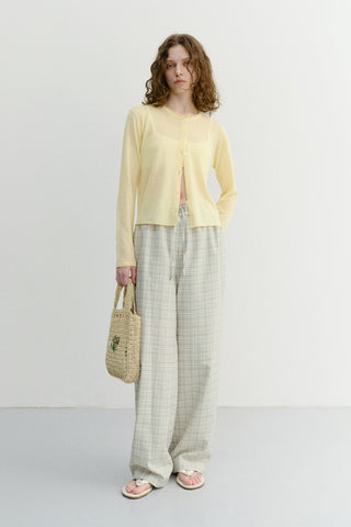 UNISEX CHECKED PAJAMA SLACKS OLIVE CHECK - Dunst