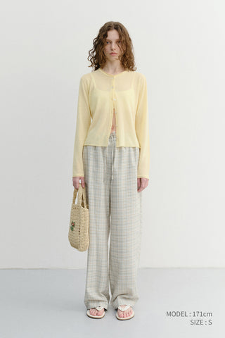 UNISEX CHECKED PAJAMA SLACKS OLIVE CHECK - Dunst