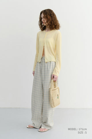 UNISEX CHECKED PAJAMA SLACKS OLIVE CHECK - Dunst